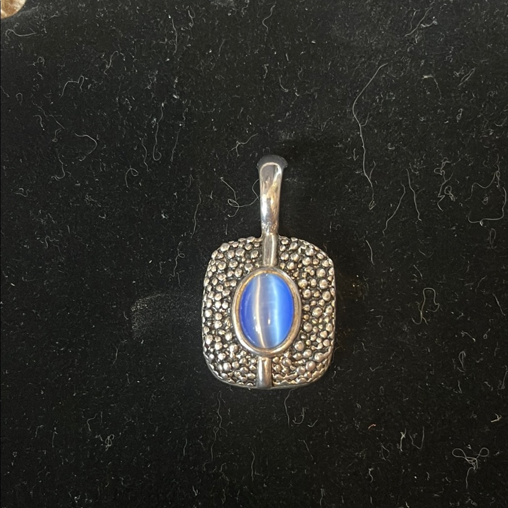 Silver Pendant with Blue Stone